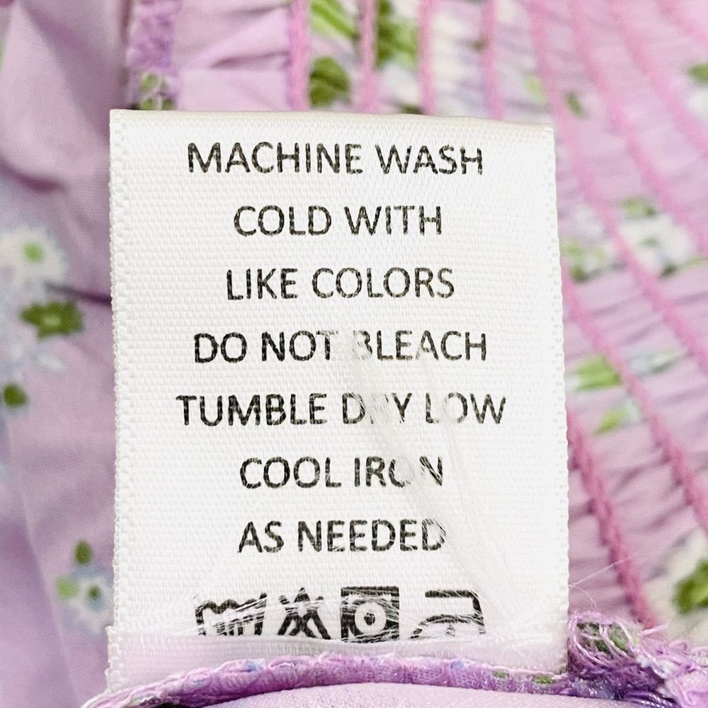 NWT Wishing Waves Sz 2XL Lilac Purple floral print Elastic waist beautiful top - Picture 8 of 12
